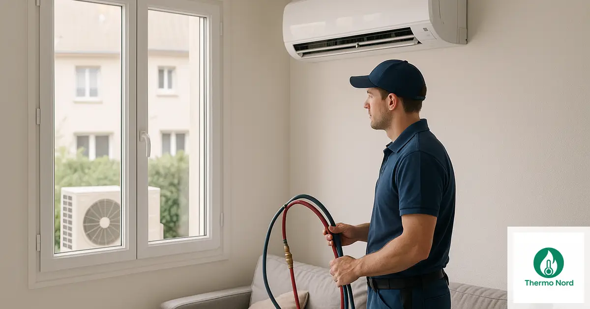Unité intérieure de climatisation split sur un mur d'appartement à Mandres-les-Roses (94520) — intervention Thermo Nord
