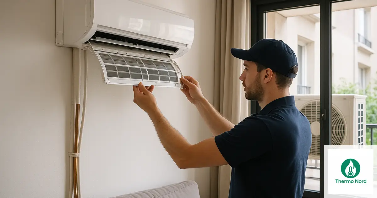 Unité intérieure de climatisation split sur un mur d'appartement à Nogent-sur-Marne (94130) — intervention Thermo Nord