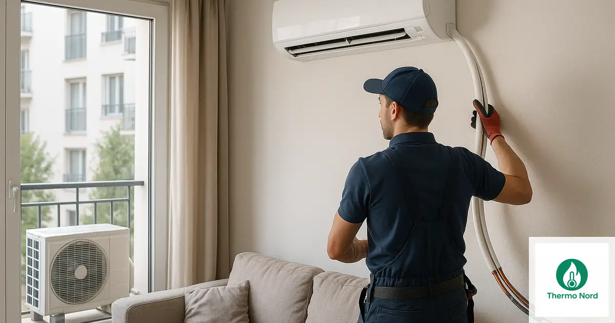 Unité intérieure de climatisation split sur un mur d'appartement à Villejuif (94800) — intervention Thermo Nord
