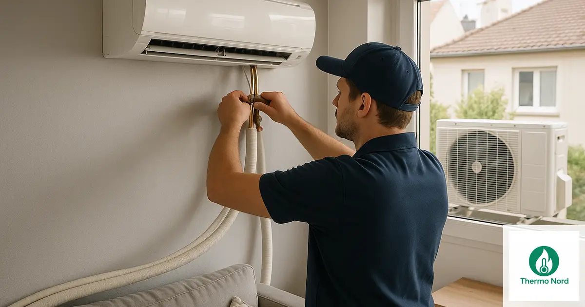 Unité intérieure de climatisation split sur un mur d'appartement à Noiseau (94880) — intervention Thermo Nord