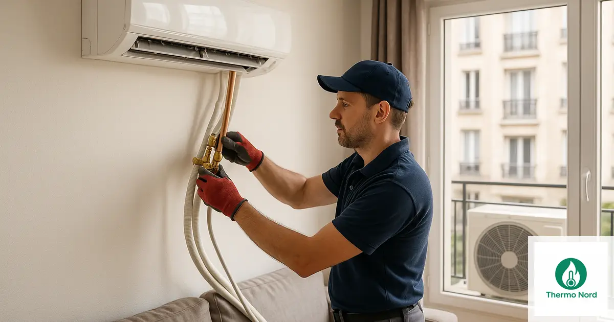 Unité intérieure de climatisation split sur un mur d'appartement à Villeneuve-Saint-Georges (94190) — intervention Thermo Nord