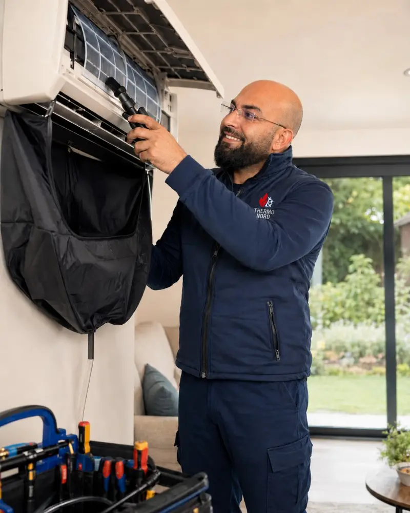 Rida entretient une climatisation réversible chez un client dans le Val-de-Marne (94)