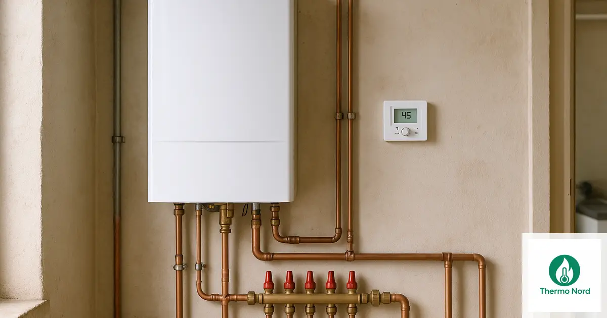 Chaudière murale ou pompe à chaleur air-eau dans un local technique à Créteil (94000) — intervention Thermo Nord