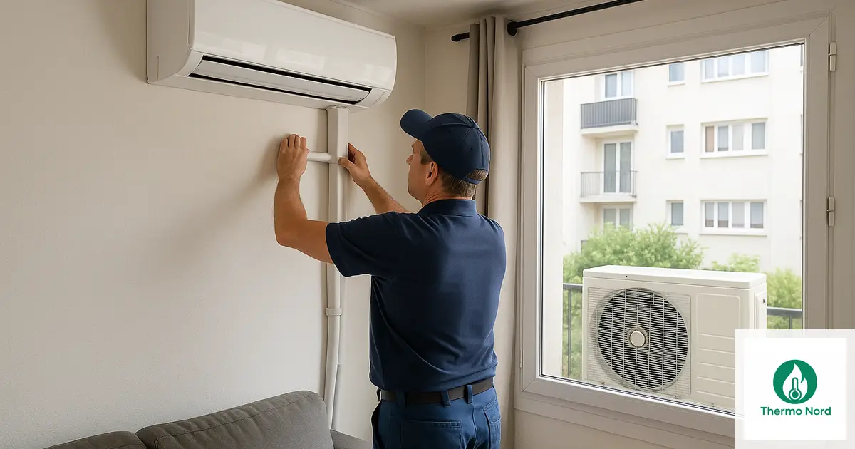 Unité intérieure de climatisation split sur un mur d'appartement à Ablon-sur-Seine (94480) — intervention Thermo Nord