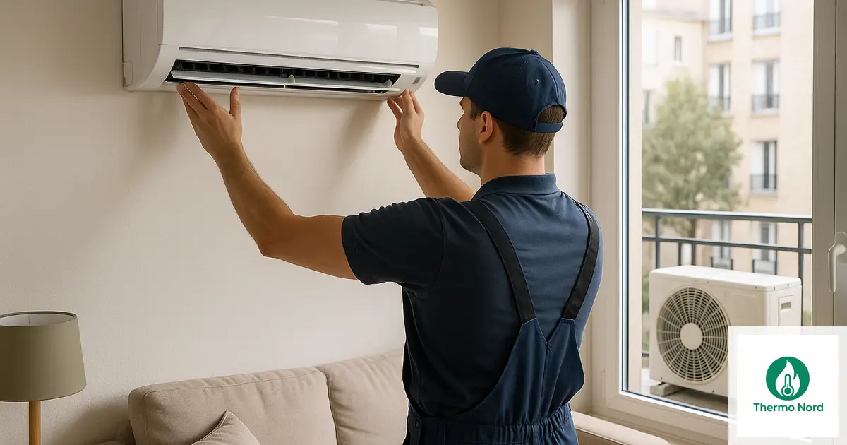 Unité intérieure de climatisation split sur un mur d'appartement à Bonneuil-sur-Marne (94380) — intervention Thermo Nord