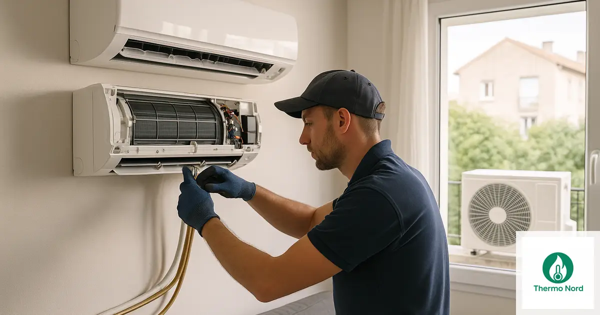 Unité intérieure de climatisation split sur un mur d'appartement à Créteil (94000) — intervention Thermo Nord
