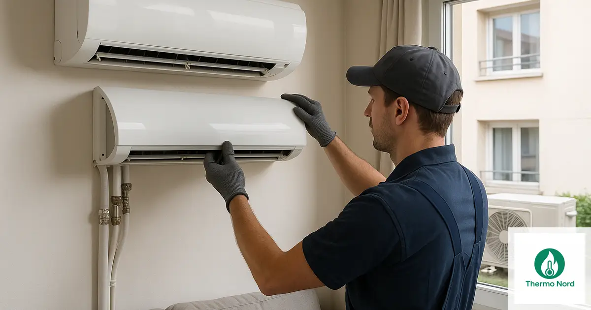 Unité intérieure de climatisation split sur un mur d'appartement à Limeil-Brévannes (94450) — intervention Thermo Nord