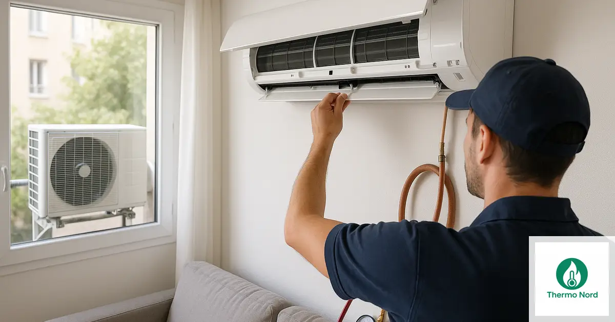 Unité intérieure de climatisation split sur un mur d'appartement à Maisons-Alfort (94700) — intervention Thermo Nord