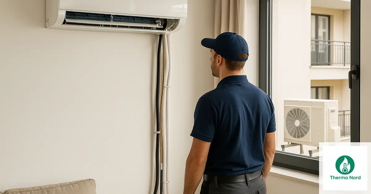 Unité intérieure de climatisation split sur un mur d'appartement à Marolles-en-Brie (94440) — intervention Thermo Nord