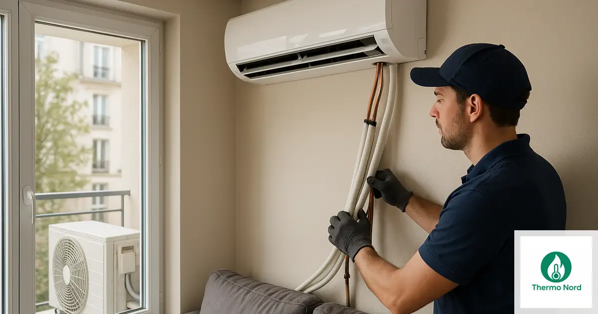 Unité intérieure de climatisation split sur un mur d'appartement à Saint-Mandé (94160) — intervention Thermo Nord