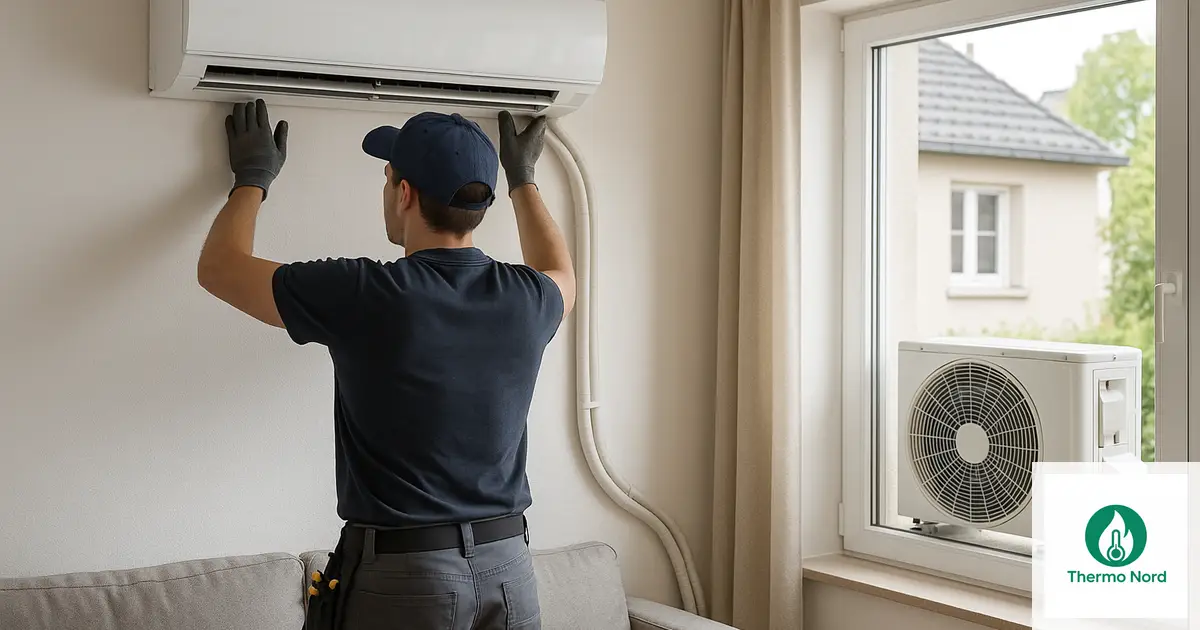 Unité intérieure de climatisation split sur un mur d'appartement à Santeny (94440) — intervention Thermo Nord