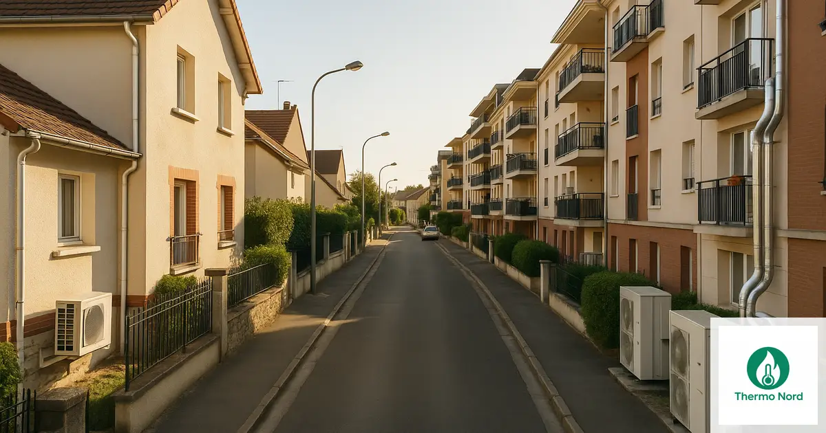Pavillons et immeubles résidentiels à La Queue-en-Brie (94510), Val-de-Marne — zone d'intervention Thermo Nord