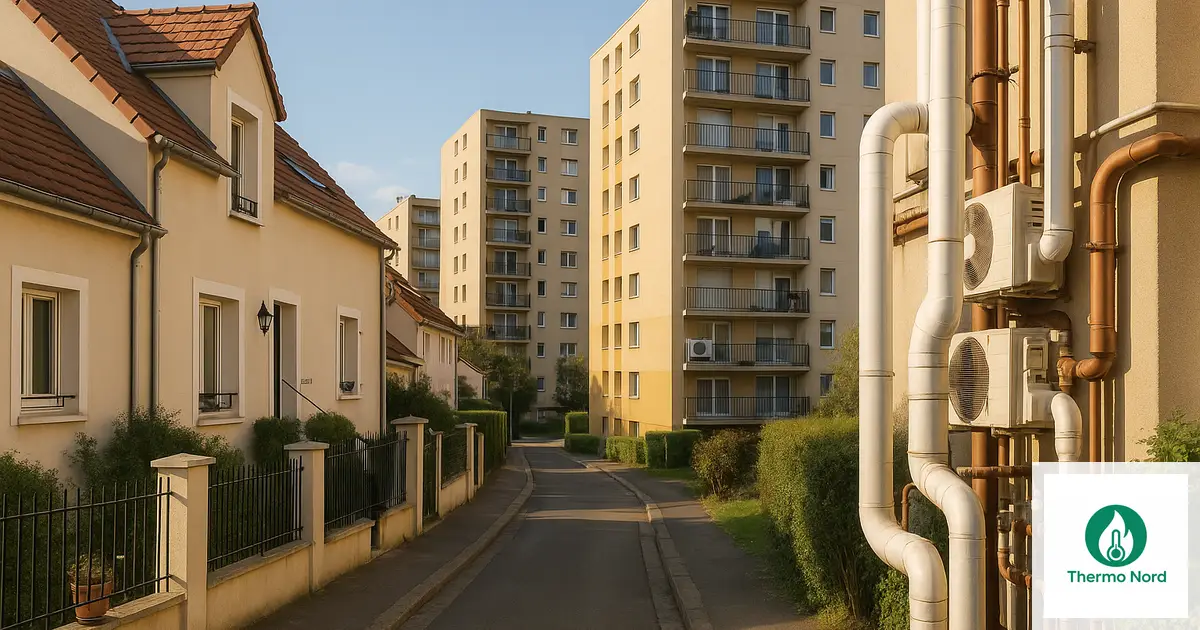 Rues et immeubles du quartier Bois-l'Abbe à Champigny-sur-Marne (94500) — zone d'intervention Thermo Nord