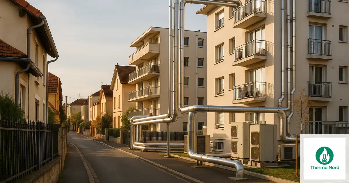 Rues et immeubles du quartier Centre-Ancien à Créteil (94000) — zone d'intervention Thermo Nord
