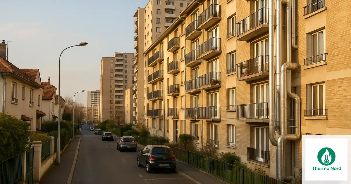 Rues et immeubles du quartier Mont-Mesly à Créteil (94000) — zone d'intervention Thermo Nord